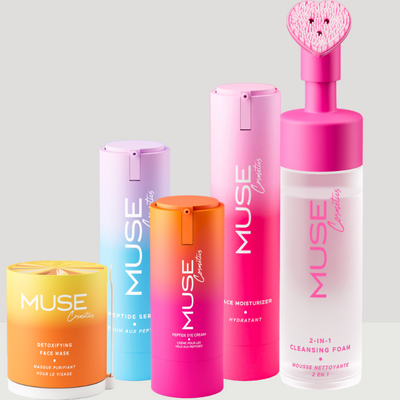 MUSE Pink face care set with five products